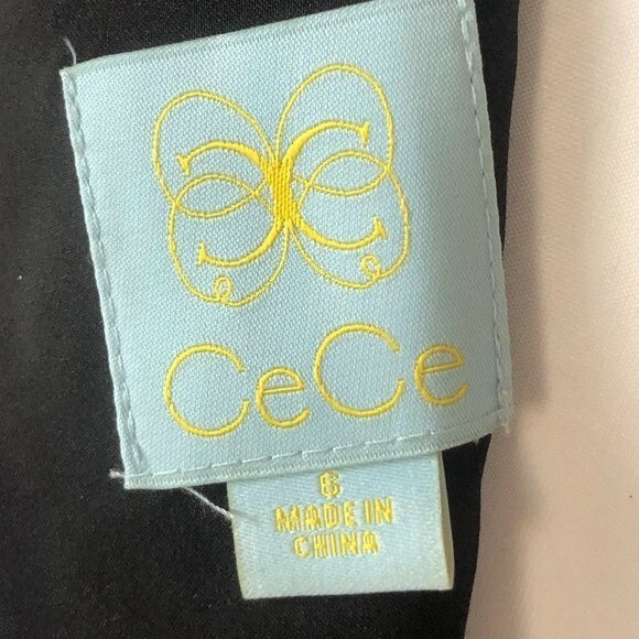 CeCe Women's Woven Short Sleeve‎ Retro Knee Length Preppy Shift Dress Size 6 - Picture 7 of 14